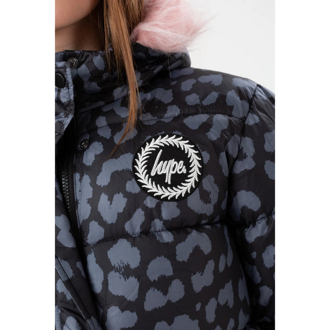 Black-Gray - Side - Hype Girls Camo Padded Jacket