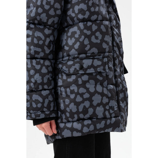 Black-Gray - Pack Shot - Hype Girls Camo Padded Jacket