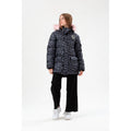 Black-Gray - Close up - Hype Girls Camo Padded Jacket