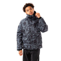 Black-Gray - Front - Hype Boys Mono Camo Padded Jacket