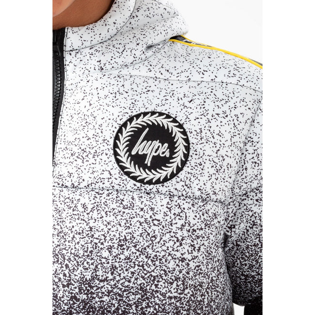 Black-White - Side - Hype Boys Speckle Fade Padded Jacket