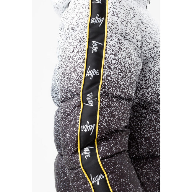 Black-White - Pack Shot - Hype Boys Speckle Fade Padded Jacket