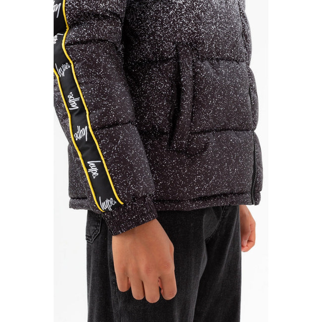 Black-White - Close up - Hype Boys Speckle Fade Padded Jacket