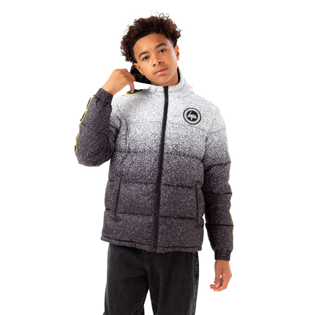 Black-White - Front - Hype Boys Speckle Fade Padded Jacket