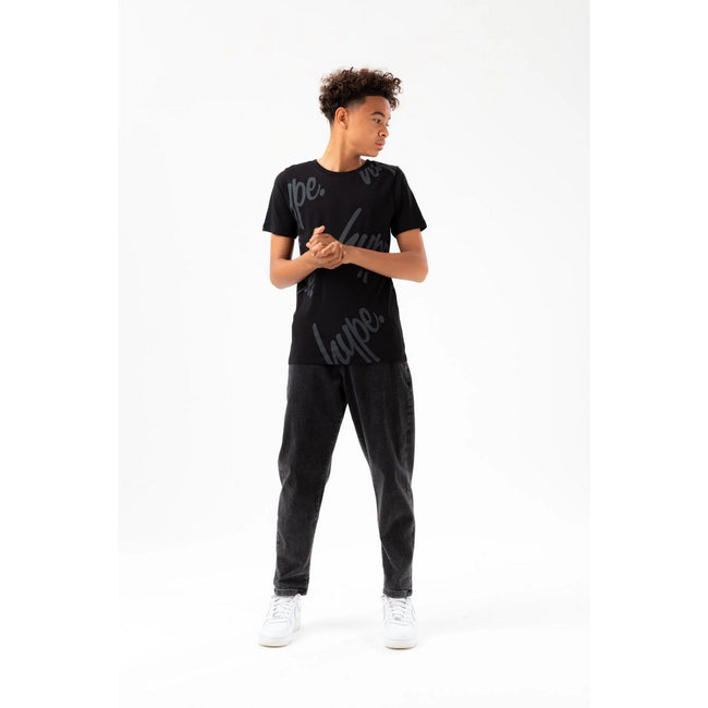 Black - Lifestyle - Hype Boys Repeat Logo T-Shirt