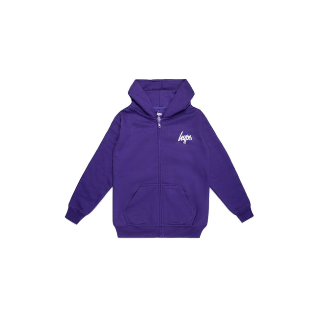 Purple - Front - Hype Girls Script Full Zip Hoodie