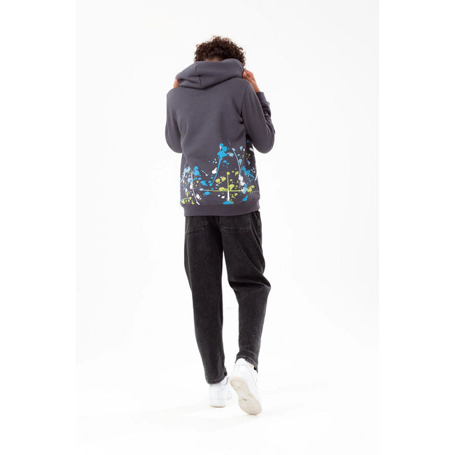Gray - Back - Hype Boys Splat Script Hoodie