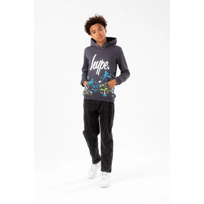Gray - Side - Hype Boys Splat Script Hoodie