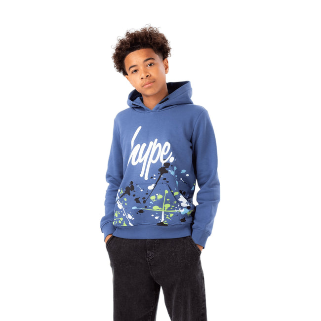 Cobalt Blue - Front - Hype Boys Splat Script Hoodie