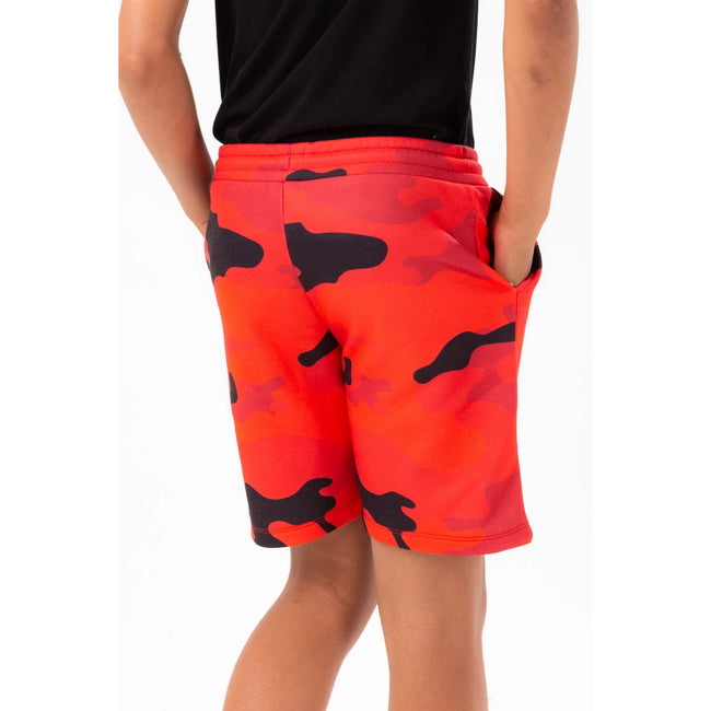 Red - Back - Hype Boys Camo Script Shorts