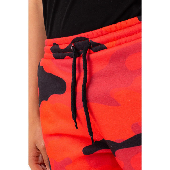 Red - Side - Hype Boys Camo Script Shorts