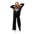 Black-White - Front - Hype Girls Hearts Script Hoodie