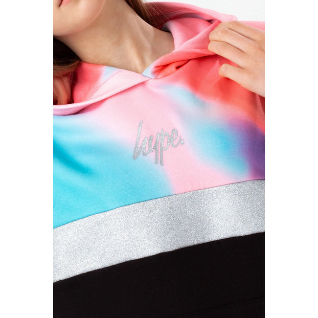Black-Pastel - Side - Hype Girls Wave Panel Script Hoodie