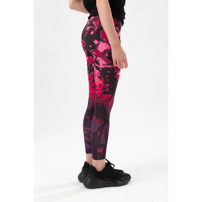 Purple - Back - Hype Girls Script Tie Dye Leggings