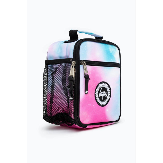 Blue-Pink-White - Side - Hype Pastel Fade Script Lunch Bag