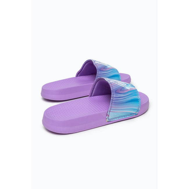 Purple-Teal - Back - Hype Childrens-Kids Marble Script Sliders