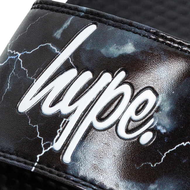 Black - Lifestyle - Hype Childrens-Kids Smokey Storm Outline Script Sliders