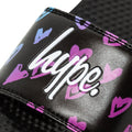 Black-Pink - Pack Shot - Hype Childrens-Kids Scribble Heart Script Sliders