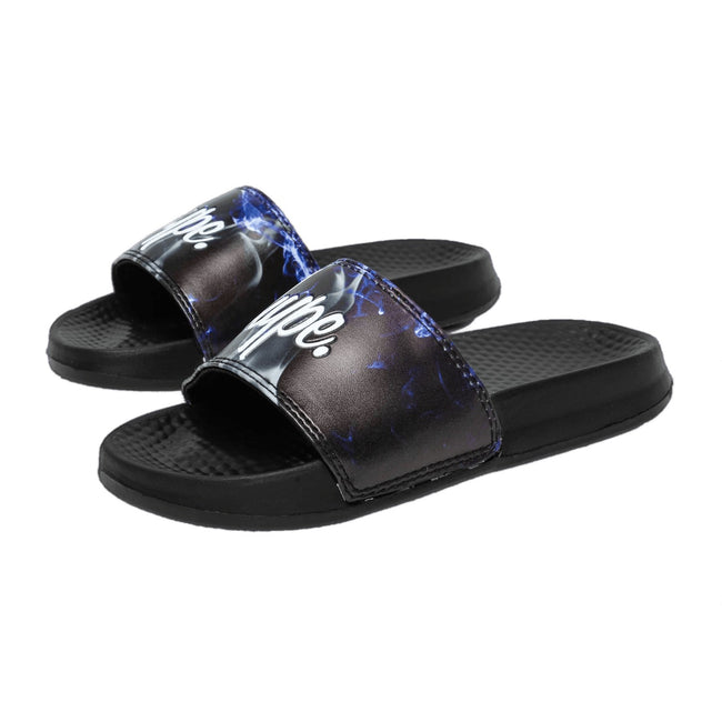 Black-Blue - Back - Hype Childrens-Kids Lightning Sky Outline Script Sliders