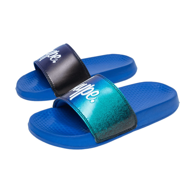 Blue - Front - Hype Childrens-Kids Speckle Fade Script Sliders