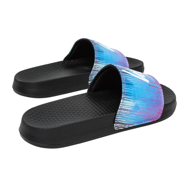 Pink-Black - Side - Hype Childrens-Kids Drip Script Sliders