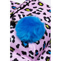 Lilac-Black - Close up - Hype Leopard Print Knapsack