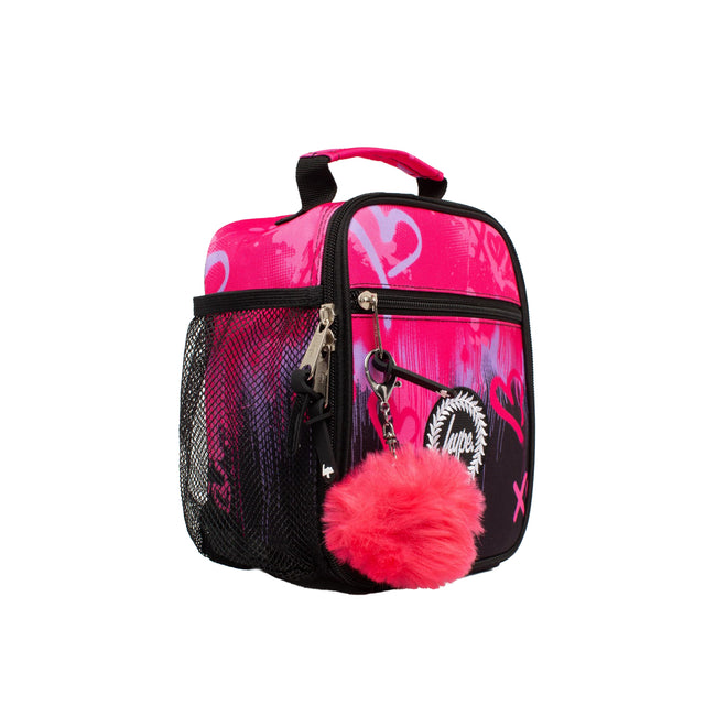 Pink-Black - Side - Hype Hearts Drips Lunch Bag