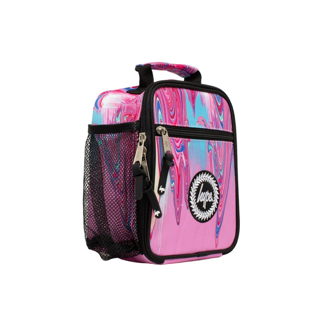 Pink - Side - Hype Marble Drips Lunch Bag