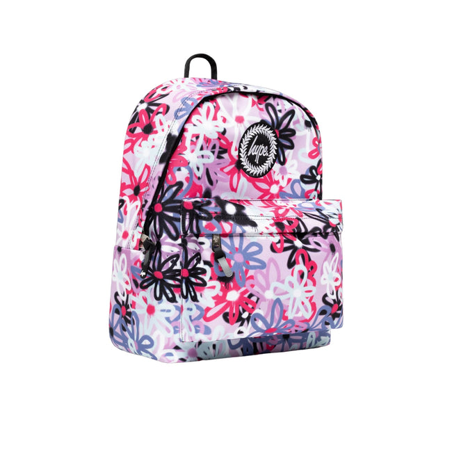 Purple - Side - Hype Graffiti Flowers Knapsack