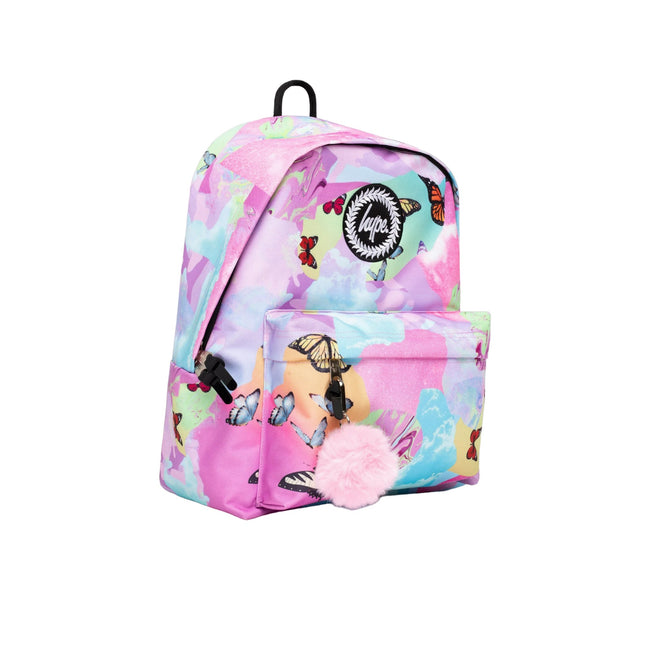 Multicolored - Side - Hype Rainbow Butterfly Skies Collage Knapsack