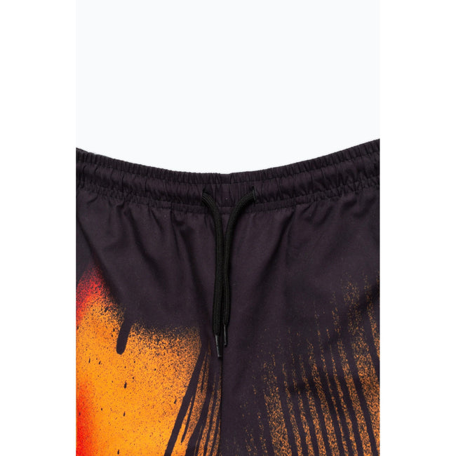 Red - Side - Hype Boys Multi Drip Script Swim Shorts