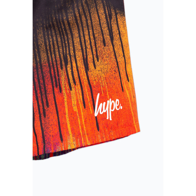 Red - Lifestyle - Hype Boys Multi Drip Script Swim Shorts