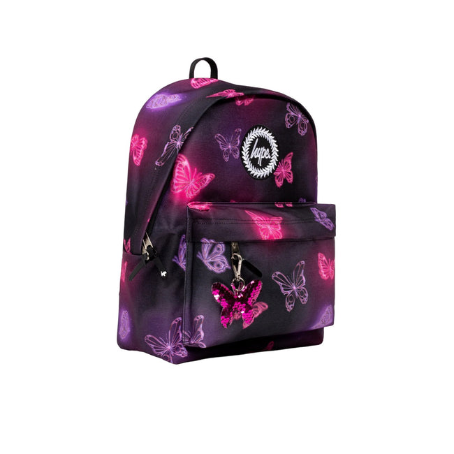 Pink-Purple-Black - Side - Hype Chrome Glow Butterfly Knapsack