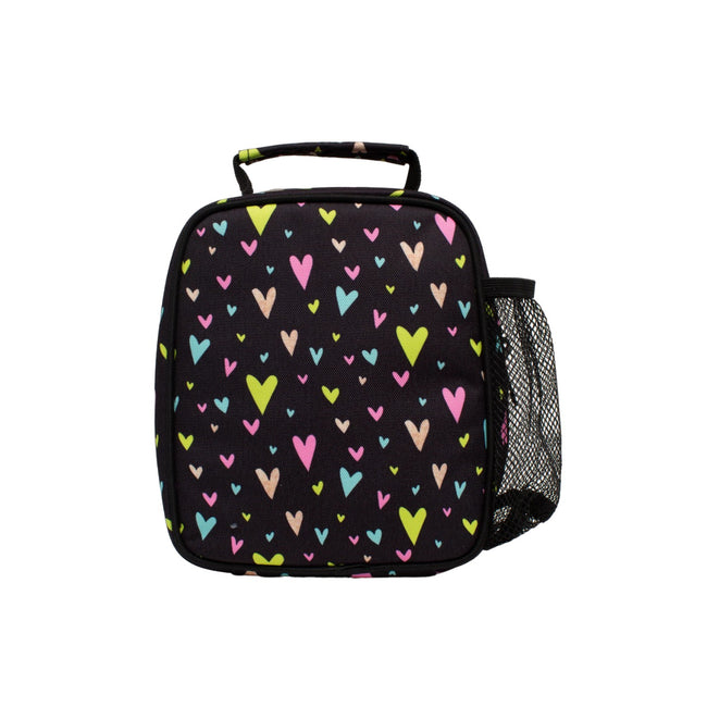 Black-Pink - Back - Hype Heart Glitter Lunch Bag