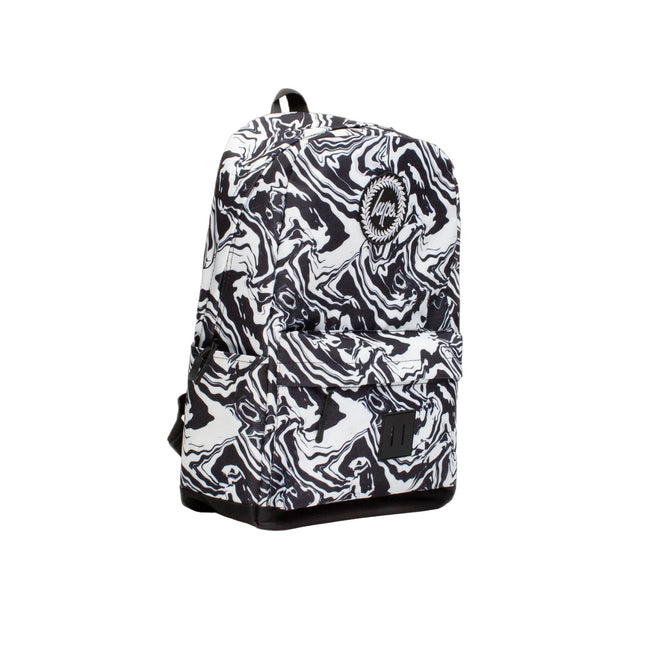 Black-White - Side - Hype Mono Marble Knapsack