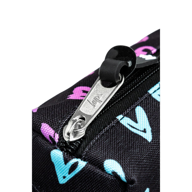 Black-Blue-Purple - Side - Hype Scribble Heart Crest Pencil Case