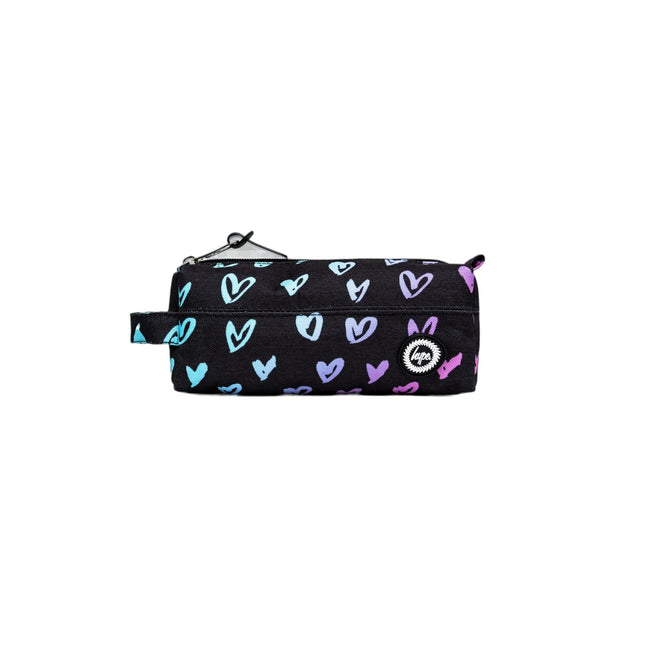 Black-Blue-Purple - Front - Hype Scribble Heart Crest Pencil Case