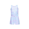 Blue-Purple - Front - Hype Girls Splodge Tie Dye Script Playsuit