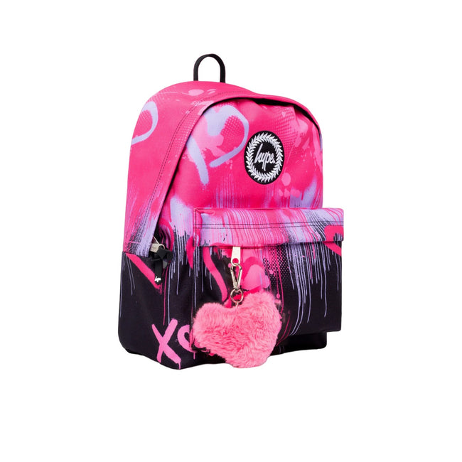 Black-Pink - Side - Hype Hearts Drip Knapsack