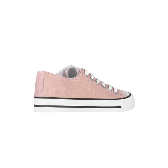 Pink-White - Side - Krisp Womens-Ladies Basic Low Top Sneakers