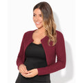 Wine - Back - Krisp Ladies-Womens Bubble Knit Cropped Jacket