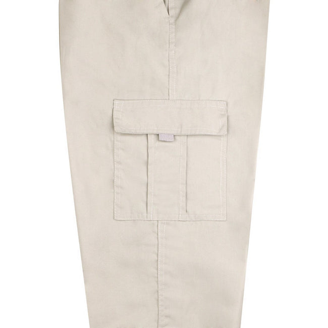 Stone - Side - Krisp Mens Multi Pocket Cargo Trousers