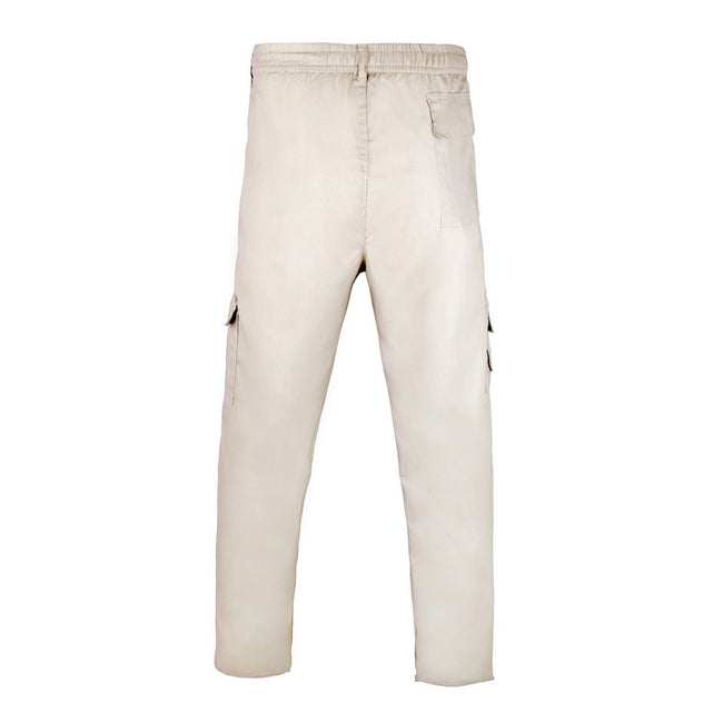 Stone - Back - Krisp Mens Multi Pocket Cargo Trousers