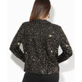 Gold - Side - Krisp Womens-Ladies Sequin Long-Sleeved Jacket