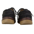 Black - Side - Krisp Mens Plain Leather Boat Shoes