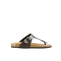 Brown - Front - Krisp Mens Leather Toe Post Wide Sandals
