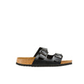 Black - Front - Krisp Mens Leather Sandals