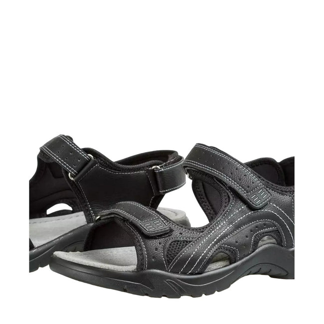 Black - Lifestyle - Krisp Mens Leather Sport Sandals