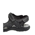 Black - Pack Shot - Krisp Mens Leather Sport Sandals