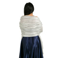 Silver - Back - Krisp Lurex Shawl